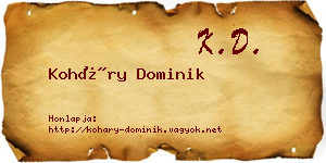 Koháry Dominik névjegykártya