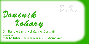 dominik kohary business card